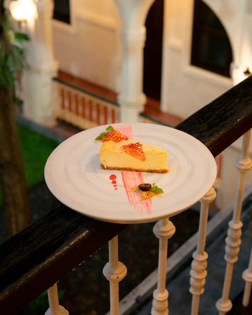 Dessert on the arcade railing